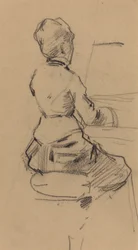 Jonge Vrouw Zittend aan een Piano [verso], c.1890